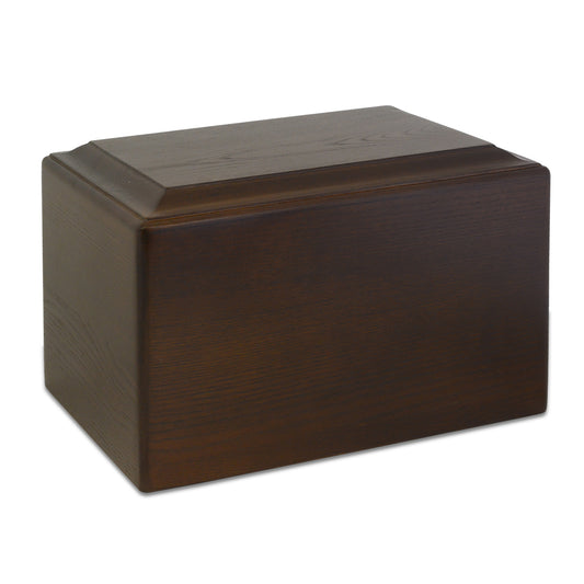Plain Dark Wood Cremation Urn
