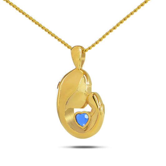 September Mothers Love w/ Sapphire Gold Plated steel